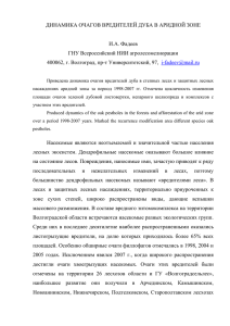 Динамика очагов вредителей дуба в аридной зоне И.А. Фадеев