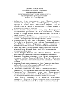 список участников - Казанский (Приволжский) федеральный