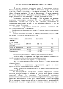 Отчет о деятельности администрации СП Кулгунинский с/с в