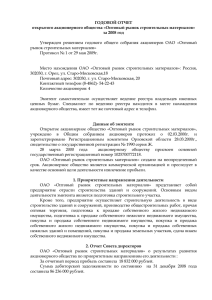 Годовой отчет ОРСМ за 2008 год