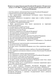 Вопросы на знание Конституции Российской Федерации и