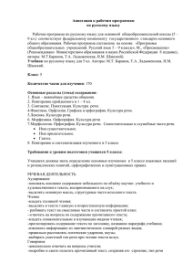 Аннотация к рабочим программам по русскому языку