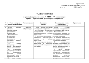 таблица поправок - Самарская Губернская Дума