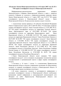 Об анализе Закона Нижегородской области от 02 марта 2007