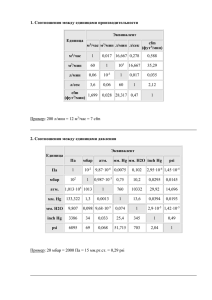 Единицы производительности, давления, материалы