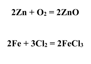 2Zn + O2 = 2ZnO