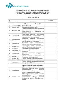 Список участников - Псковский государственный университет