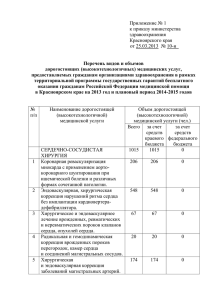 Приложение № 1 к приказу министерства здравоохранения Красноярского края
