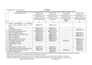 Тарифы на услуги ЖКХ с 1 января 2015 г. по 30 июня 2015 г