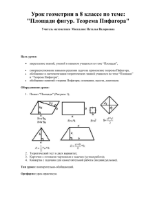 Урок геометрии по теме: «Площади фигур. Теорема Пифагора
