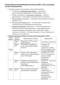 Рекомендации по заполнению форм отчетности для ФГУ «РЭА