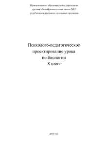 Муниципальное  образовательное учреждение средняя общеобразовательная школа №85 углубленным изучением отдельных предметов