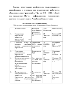 Семинары для заместителей директоров по УВР Мавлиярова А