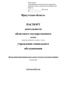 Приложение к распоряжению министерства социального развития, опеки и попечительства Иркутской области