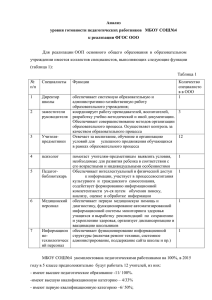 Анализ уровня готовности учителей к ФГОС ООО