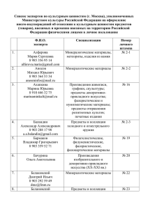 Список экспертов, уполномоченных в г. Москве на оформление