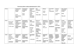 Расписание работы клубных формирований на 2014 г. понед