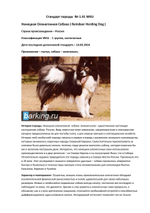 Стандарт породы № 1.41 WKU Ненецкая Оленегонная Собака