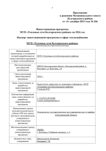 Приложение - Администрация Белгородского района