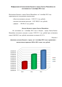 Доходы бюджета города Ханты