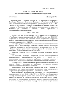 Дело № 3 – 369/2010 г. Челябинск 25 ноября 2010 г.