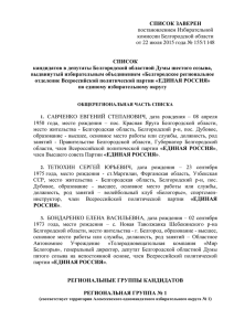 ЕДИНАЯ РОССИЯ - Избирательная комиссия Белгородской