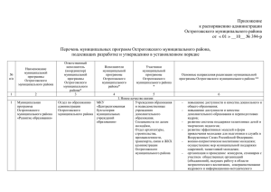 Приложение к распоряжению администрации Острогожского