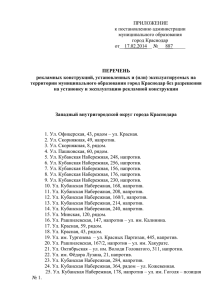 ПРИЛОЖЕНИЕ к постановлению администрации муниципального образования город Краснодар