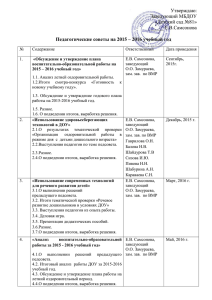 Педагогические советы на 2015-2016 уч.г