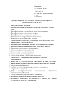 Перечень тем выпускных квалификационных работ 2010