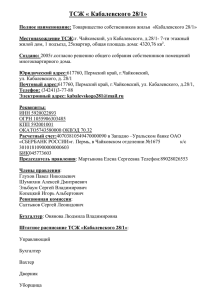 ТСЖ Кабалевского 28д1