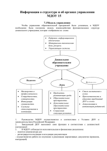 Информация о структуре и об органах управления МДОУ 15