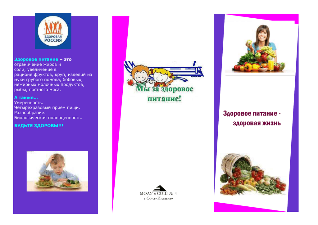 Буклеты Для Детей И Подростков Правильное Питание
