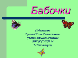 Бабочки Подготовила Гугнина Юлия Станиславовна учитель начальных классов