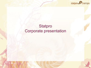 Statpro Corporate presentation