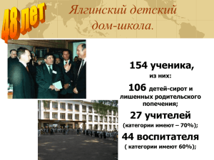 Ялгинский детский дом-школа . 154 ученика,