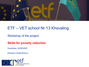 Workshop Skills for Poverty Reduction