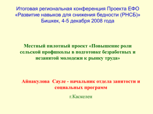 (РНСБ)» Бишкек, 4-5 декабря 2008 года