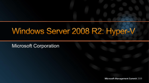 Windows Server 2008R2: Hyper-V