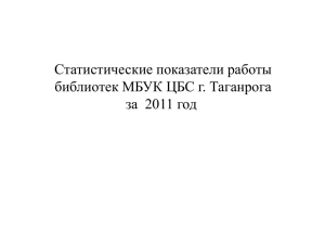 Статистические показатели работы МБУК ЦБС за 2011 год.