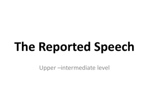 The Reported Speech - My E