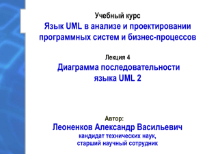 Язык UML в анализе и проектировании программных систем и бизнес-процессов Диаграмма последовательности