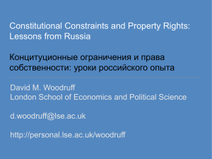 Constitutional Constraints and Property Rights: Lessons from Russia