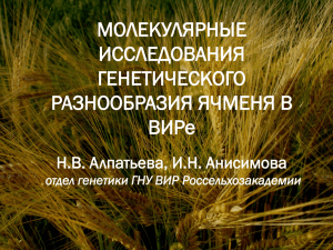 Н.В. Алпатьева, И.Н. Анисимова. МОЛЕКУЛЯРНЫЕ