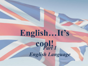 English…It’s cool! Part 1 English Language
