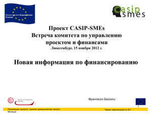 Проект CASIP-SMEs Встреча комитета по управлению проектом