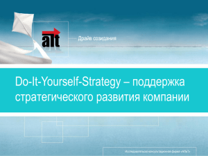 Do-It-Yourself-Strategy – поддержка «Разработка стратегии» стратегического развития компании Драйв созидания