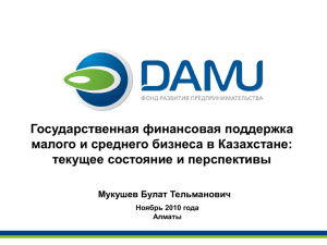Государственная финансовая поддержка малого и среднего бизнеса в Казахстане: