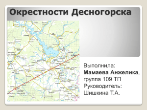 Окрестности Десногорска Выполнила: группа 109 ТП Руководитель: