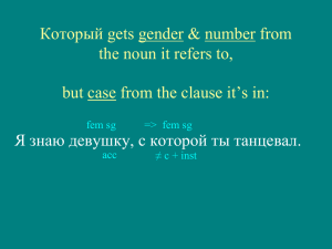 Который gets gender &amp; number from the noun it refers to,
